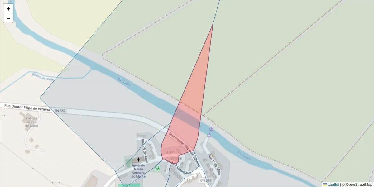 Mapa detalhado do código postal 7580-085 com limites, códigos postais vizinhos e agências dos correios
