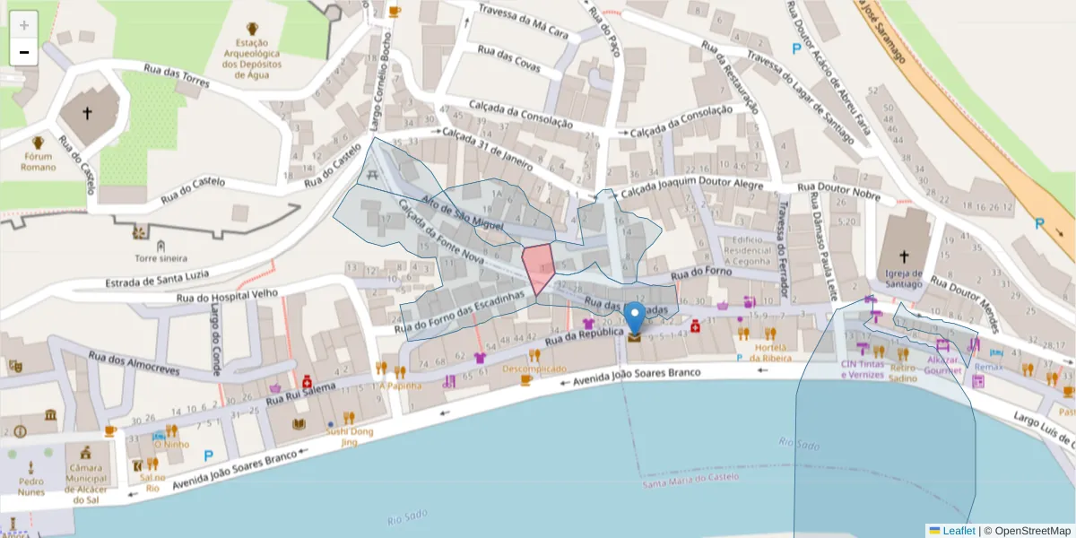Mapa detalhado do código postal 7580-109 com limites, códigos postais vizinhos e agências dos correios