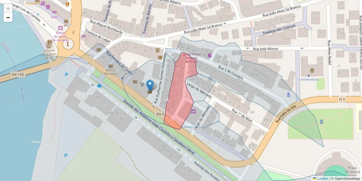 Mapa detalhado do código postal 7580-158 com limites, códigos postais vizinhos e agências dos correios