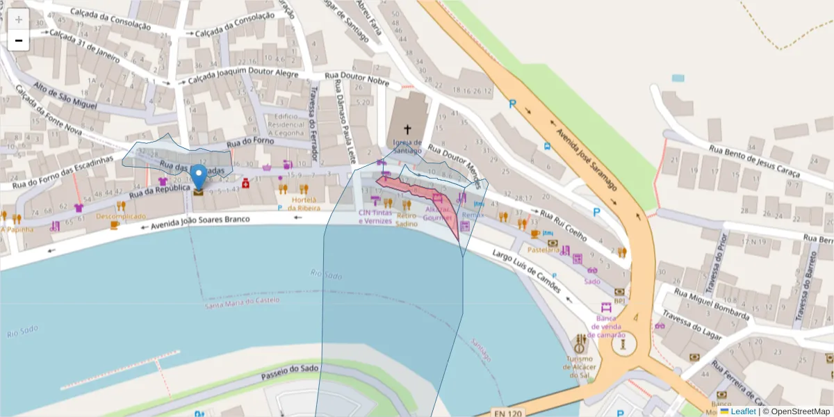 Mapa detalhado do código postal 7580-162 com limites, códigos postais vizinhos e agências dos correios