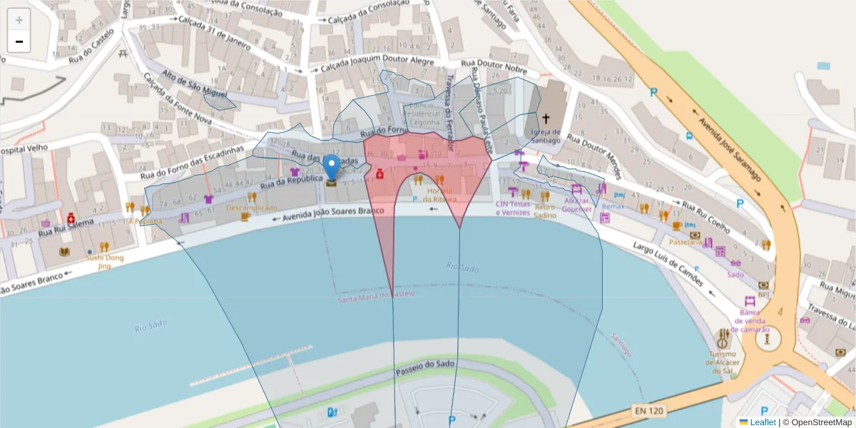 Mapa detalhado do código postal 7580-166 com limites, códigos postais vizinhos e agências dos correios