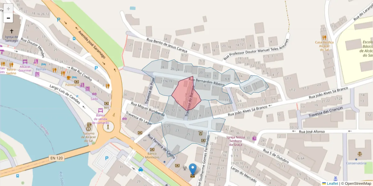 Mapa detalhado do código postal 7580-178 com limites, códigos postais vizinhos e agências dos correios