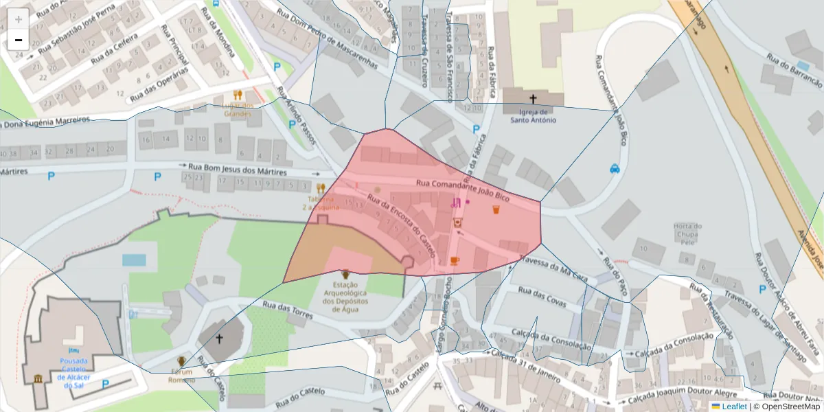 Mapa detalhado do código postal 7580-211 com limites, códigos postais vizinhos e agências dos correios