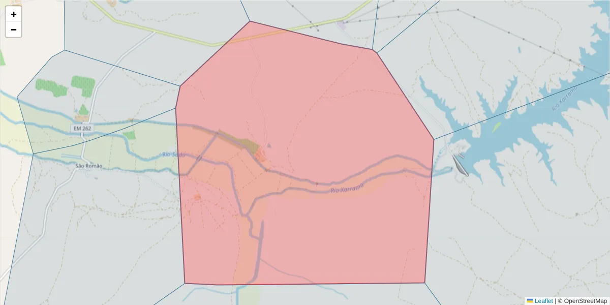 Mapa detalhado do código postal 7595-035 com limites, códigos postais vizinhos e agências dos correios