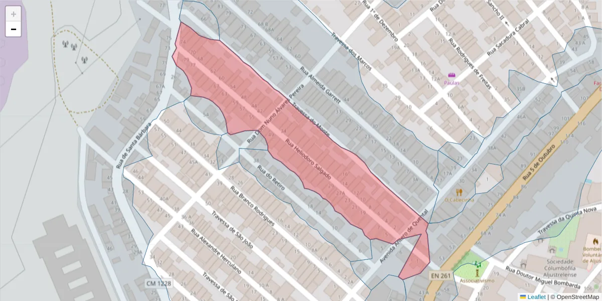 Mapa detalhado do código postal 7600-100 com limites, códigos postais vizinhos e agências dos correios