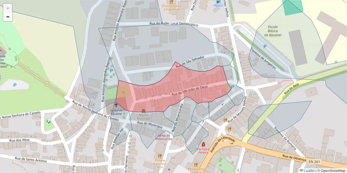 Mapa detalhado do código postal 7600-116 com limites, códigos postais vizinhos e agências dos correios