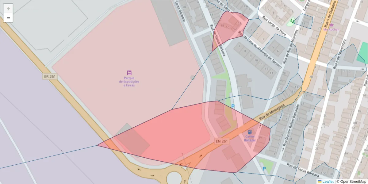 Mapa detalhado do código postal 7600-126 com limites, códigos postais vizinhos e agências dos correios