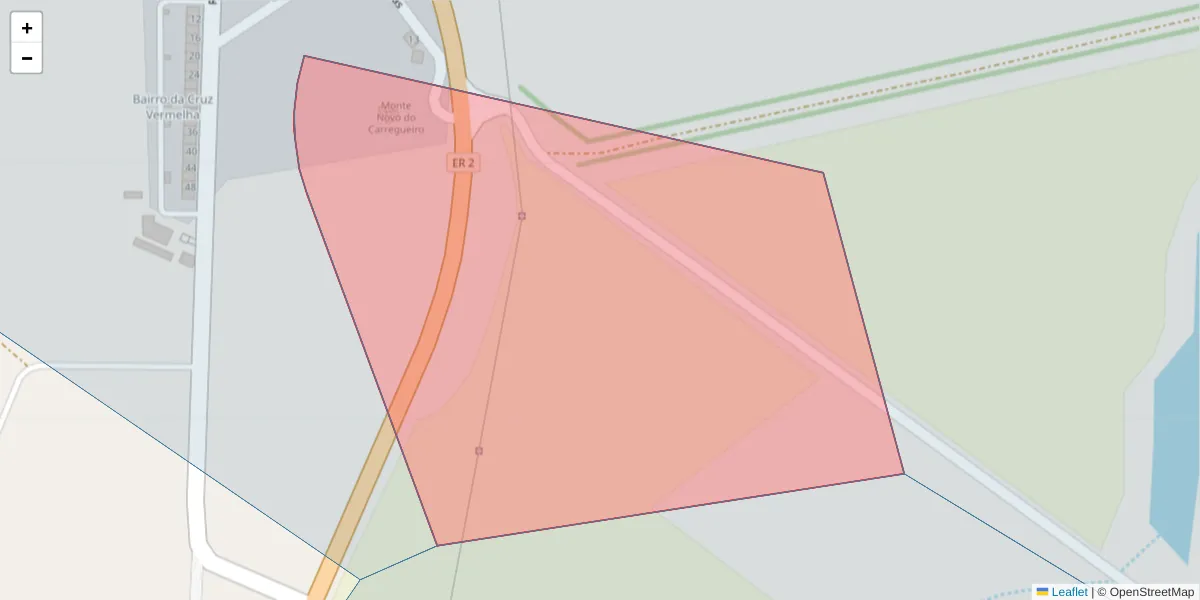 Mapa detalhado do código postal 7600-172 com limites, códigos postais vizinhos e agências dos correios