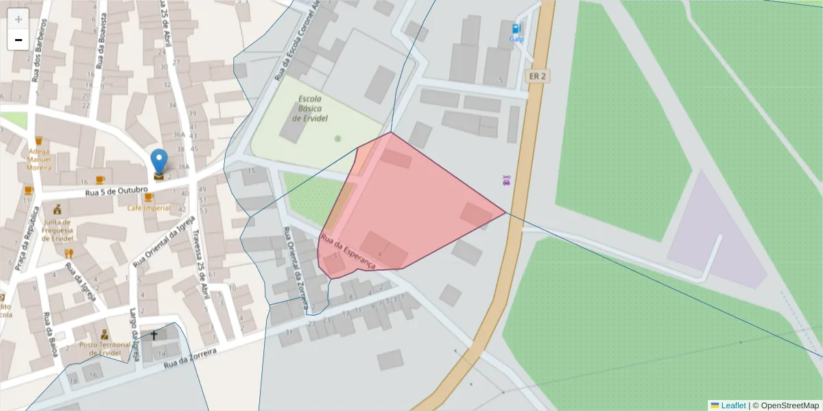 Mapa detalhado do código postal 7600-213 com limites, códigos postais vizinhos e agências dos correios