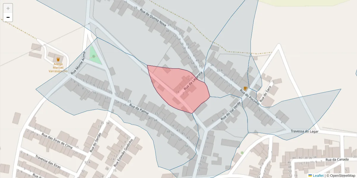 Mapa detalhado do código postal 7600-215 com limites, códigos postais vizinhos e agências dos correios