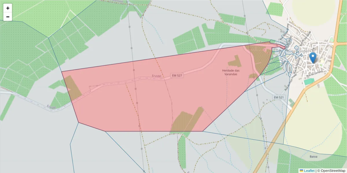 Mapa detalhado do código postal 7600-219 com limites, códigos postais vizinhos e agências dos correios