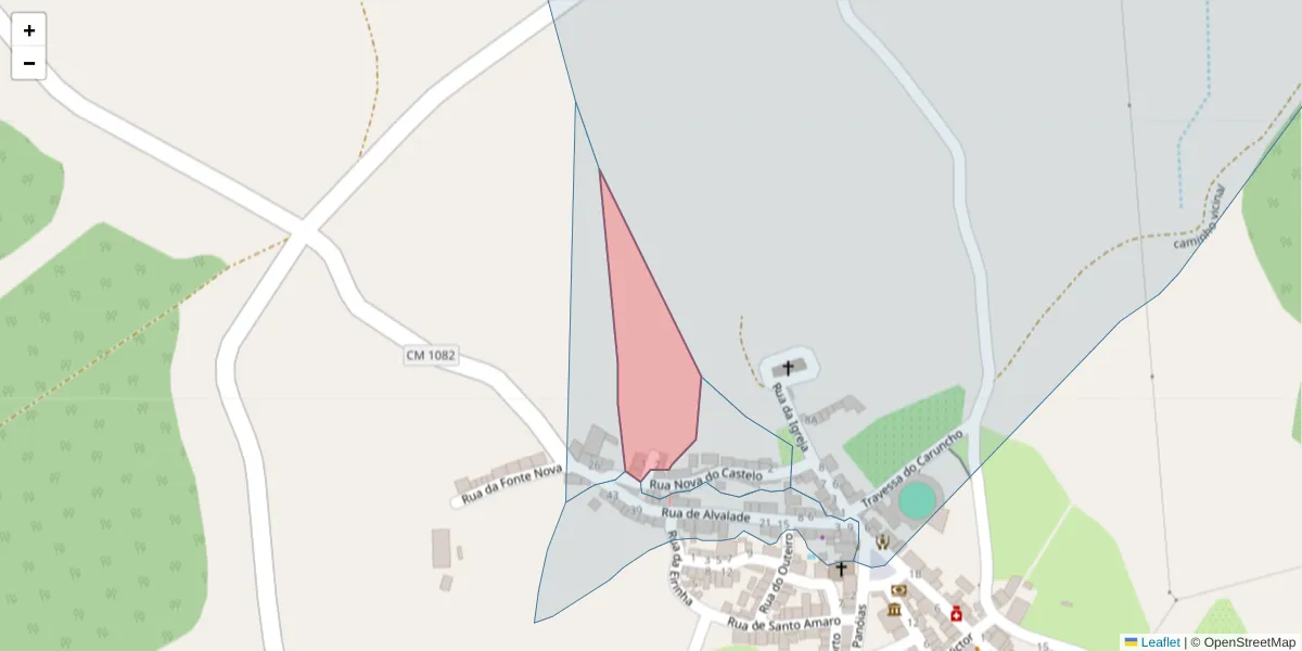 Mapa detalhado do código postal 7600-319 com limites, códigos postais vizinhos e agências dos correios