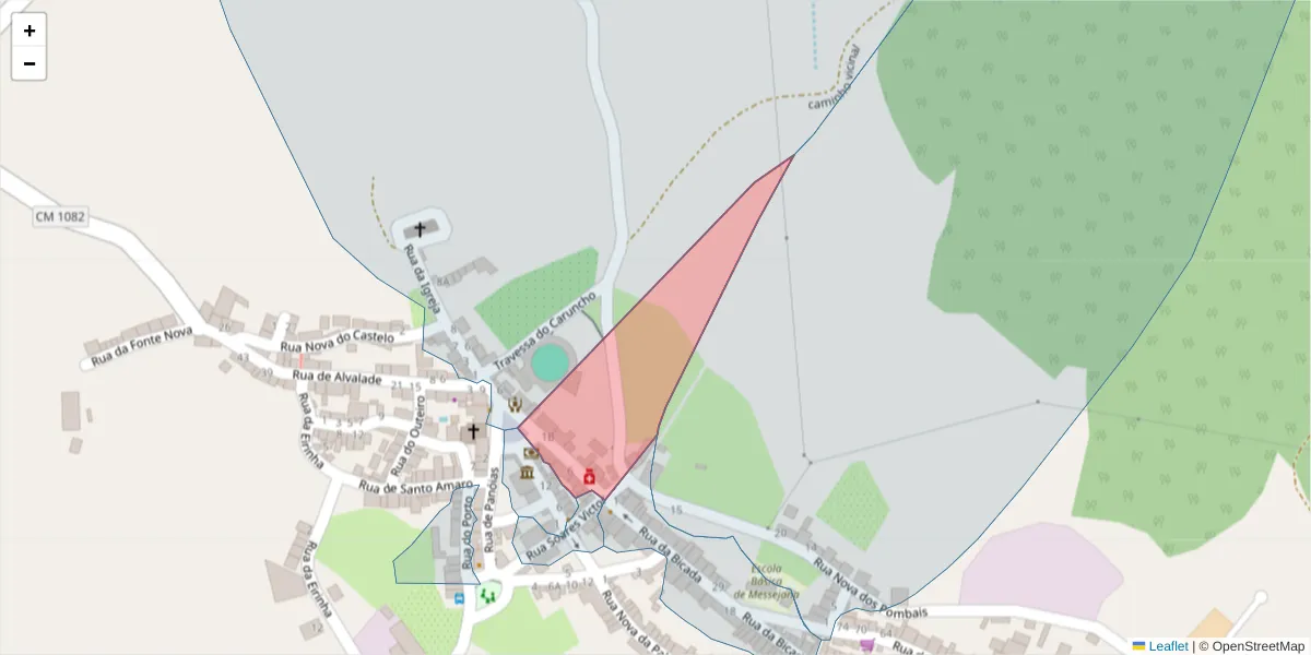 Mapa detalhado do código postal 7600-337 com limites, códigos postais vizinhos e agências dos correios