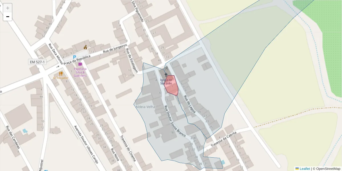 Mapa detalhado do código postal 7600-412 com limites, códigos postais vizinhos e agências dos correios