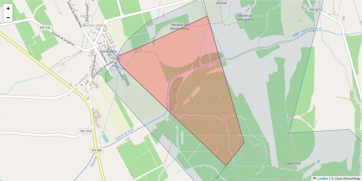Mapa detalhado do código postal 7600-419 com limites, códigos postais vizinhos e agências dos correios