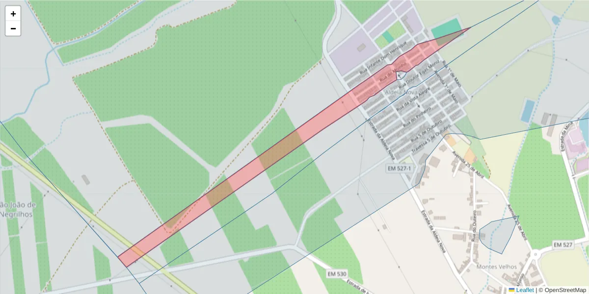 Mapa detalhado do código postal 7600-421 com limites, códigos postais vizinhos e agências dos correios