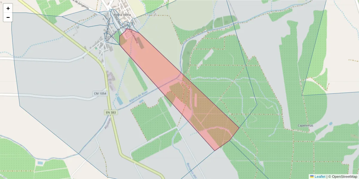 Mapa detalhado do código postal 7600-423 com limites, códigos postais vizinhos e agências dos correios