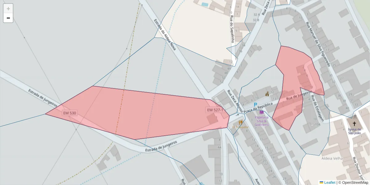 Mapa detalhado do código postal 7600-426 com limites, códigos postais vizinhos e agências dos correios