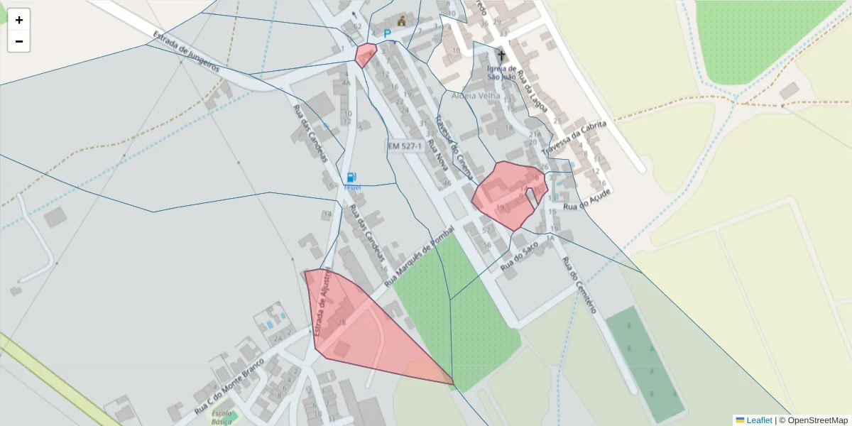 Mapa detalhado do código postal 7600-432 com limites, códigos postais vizinhos e agências dos correios