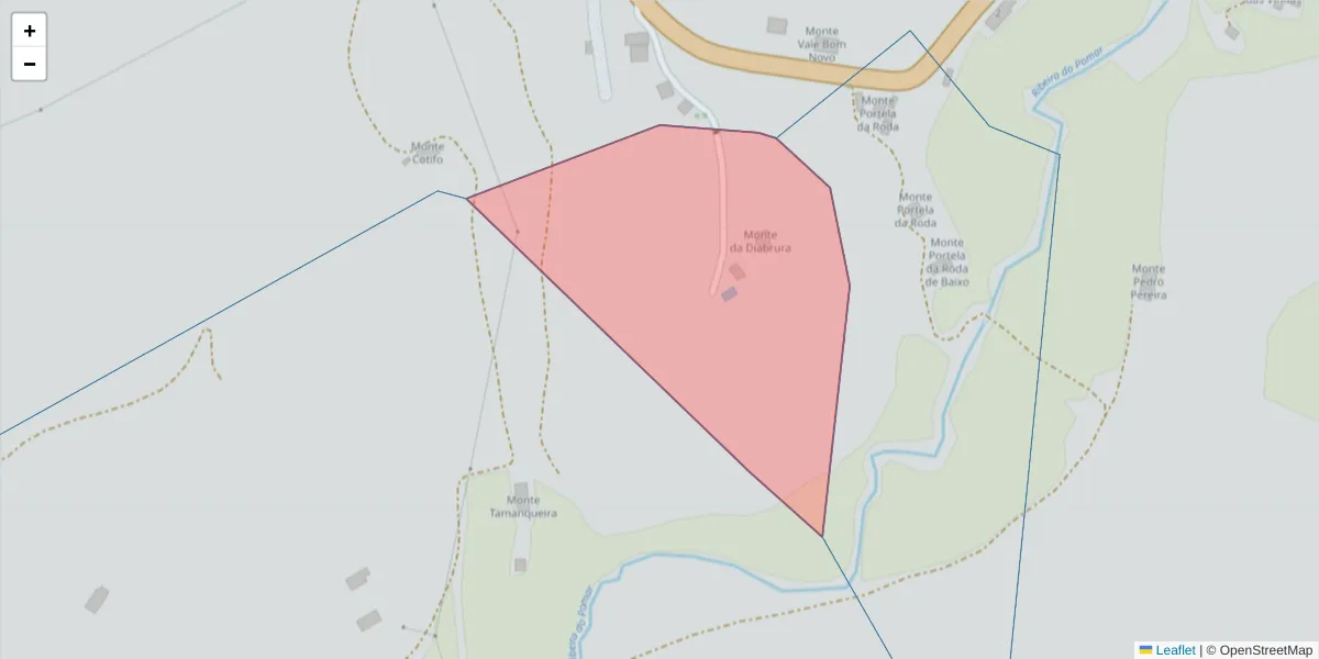 Mapa detalhado do código postal 7630-065 com limites, códigos postais vizinhos e agências dos correios