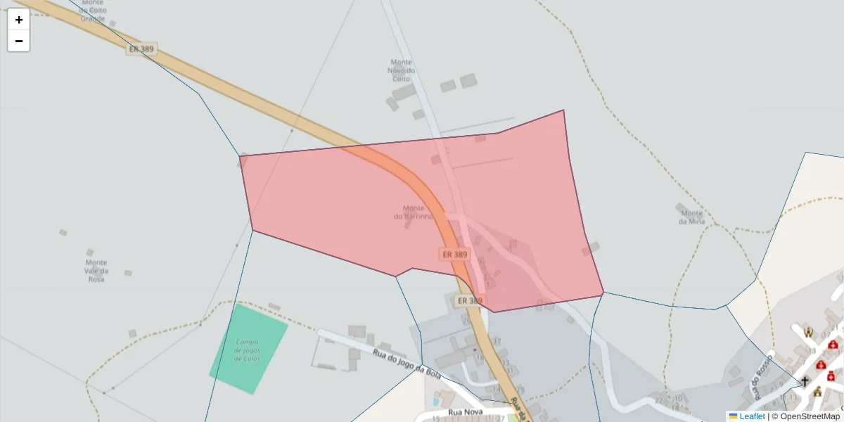 Mapa detalhado do código postal 7630-306 com limites, códigos postais vizinhos e agências dos correios
