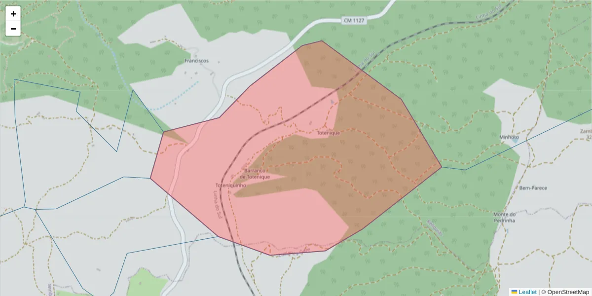 Mapa detalhado do código postal 7630-371 com limites, códigos postais vizinhos e agências dos correios