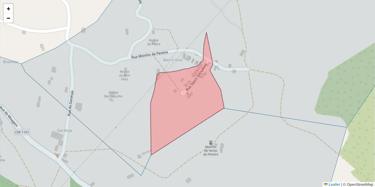 Mapa detalhado do código postal 7630-487 com limites, códigos postais vizinhos e agências dos correios