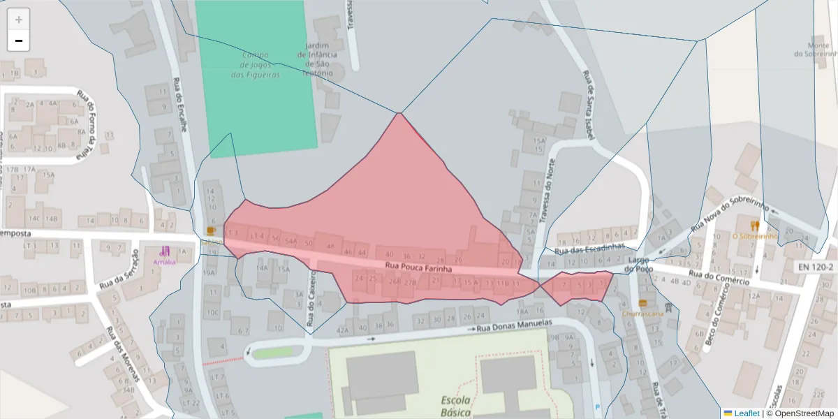 Mapa detalhado do código postal 7630-589 com limites, códigos postais vizinhos e agências dos correios
