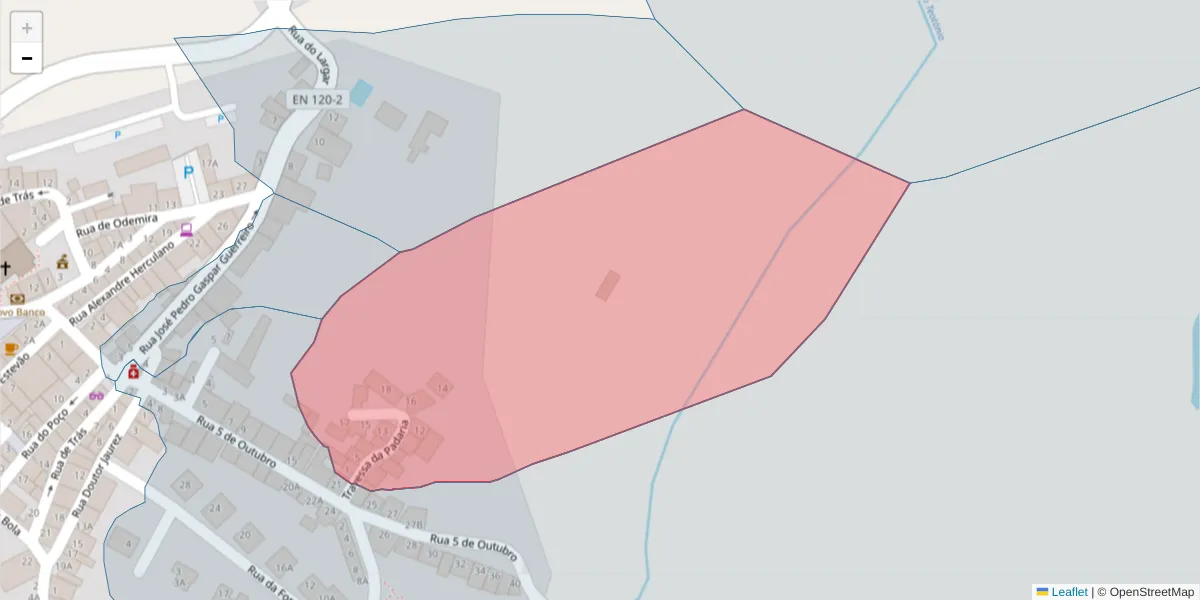 Mapa detalhado do código postal 7630-642 com limites, códigos postais vizinhos e agências dos correios