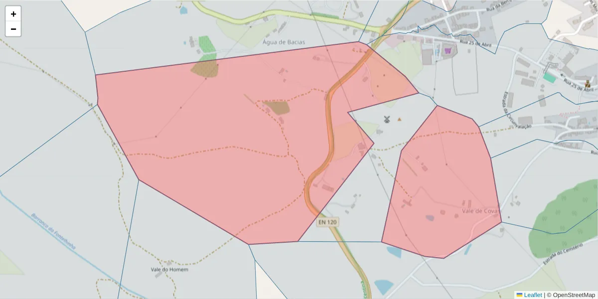Mapa detalhado do código postal 7630-679 com limites, códigos postais vizinhos e agências dos correios