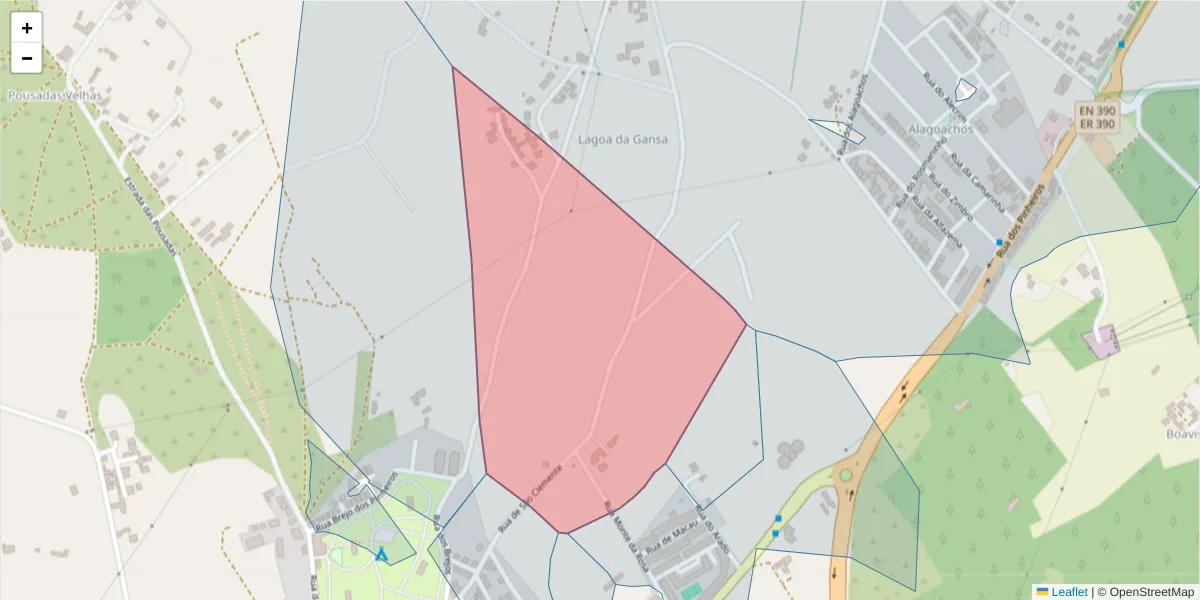 Mapa detalhado do código postal 7645-026 com limites, códigos postais vizinhos e agências dos correios