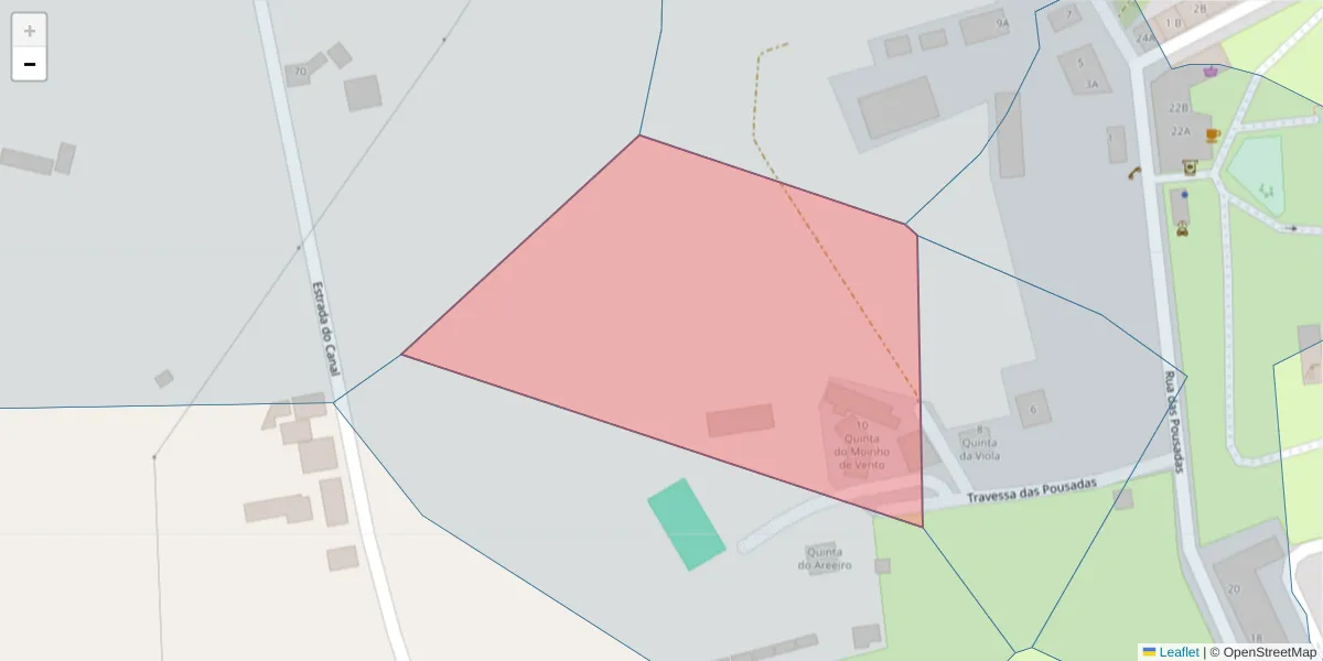 Mapa detalhado do código postal 7645-028 com limites, códigos postais vizinhos e agências dos correios