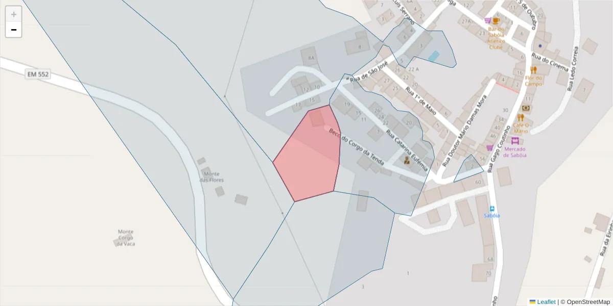 Mapa detalhado do código postal 7665-832 com limites, códigos postais vizinhos e agências dos correios