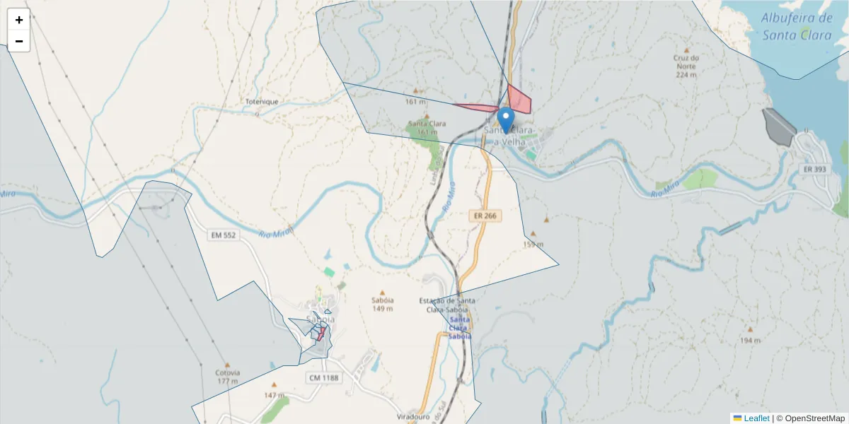 Mapa detalhado do código postal 7665-834 com limites, códigos postais vizinhos e agências dos correios