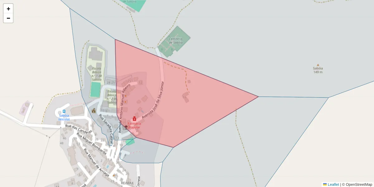 Mapa detalhado do código postal 7665-842 com limites, códigos postais vizinhos e agências dos correios