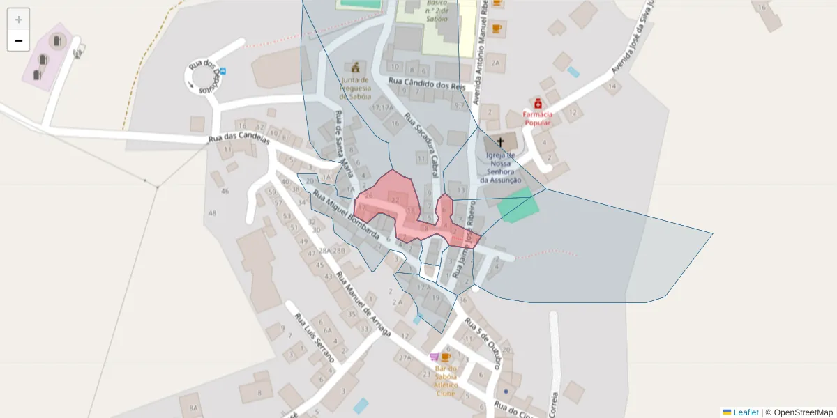Mapa detalhado do código postal 7665-847 com limites, códigos postais vizinhos e agências dos correios