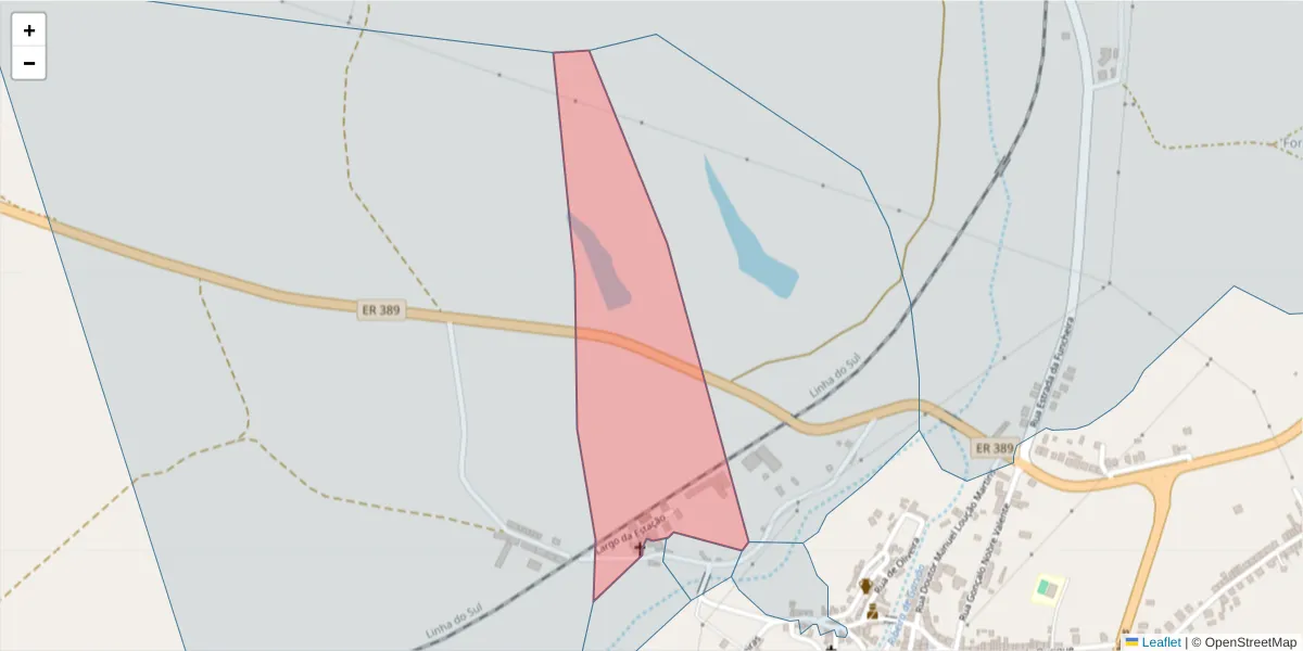 Mapa detalhado do código postal 7670-123 com limites, códigos postais vizinhos e agências dos correios