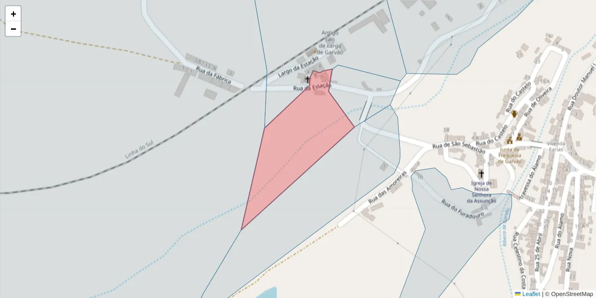 Mapa detalhado do código postal 7670-128 com limites, códigos postais vizinhos e agências dos correios