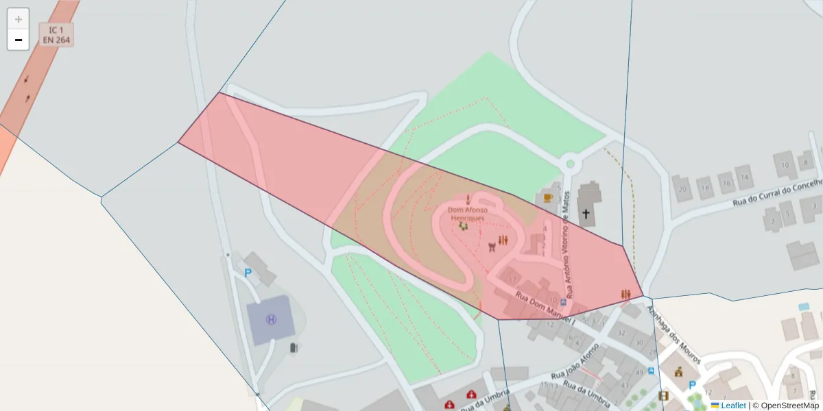 Mapa detalhado do código postal 7670-362 com limites, códigos postais vizinhos e agências dos correios