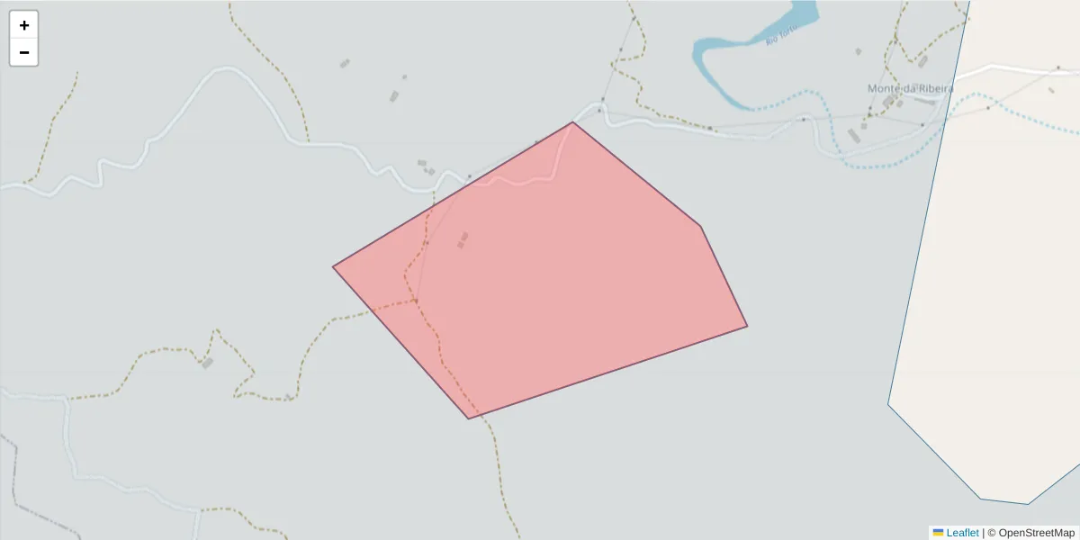 Mapa detalhado do código postal 7670-607 com limites, códigos postais vizinhos e agências dos correios