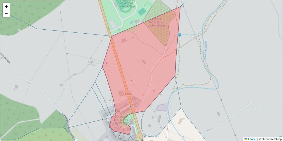 Mapa detalhado do código postal 7700-031 com limites, códigos postais vizinhos e agências dos correios