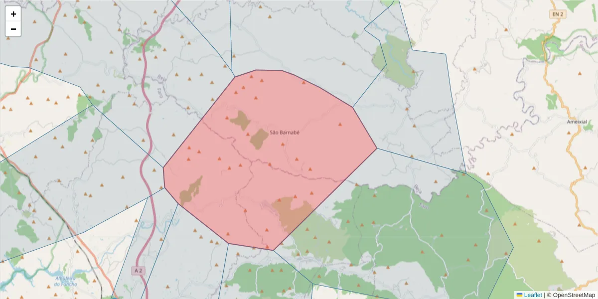 Mapa detalhado do código postal 7700-263 com limites, códigos postais vizinhos e agências dos correios