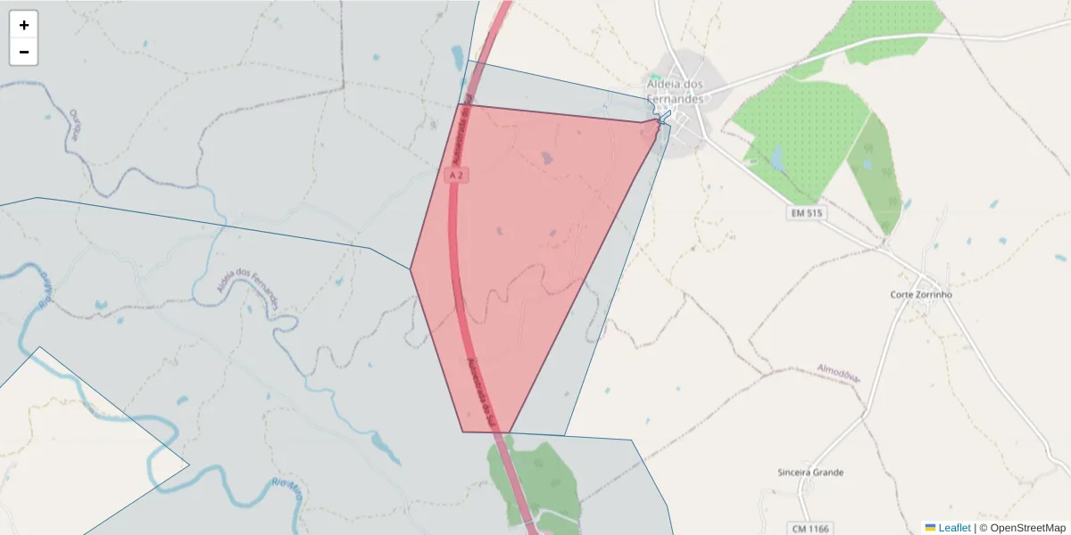 Mapa detalhado do código postal 7700-316 com limites, códigos postais vizinhos e agências dos correios