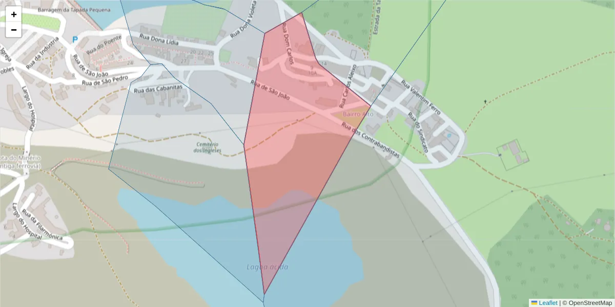Mapa detalhado do código postal 7750-163 com limites, códigos postais vizinhos e agências dos correios