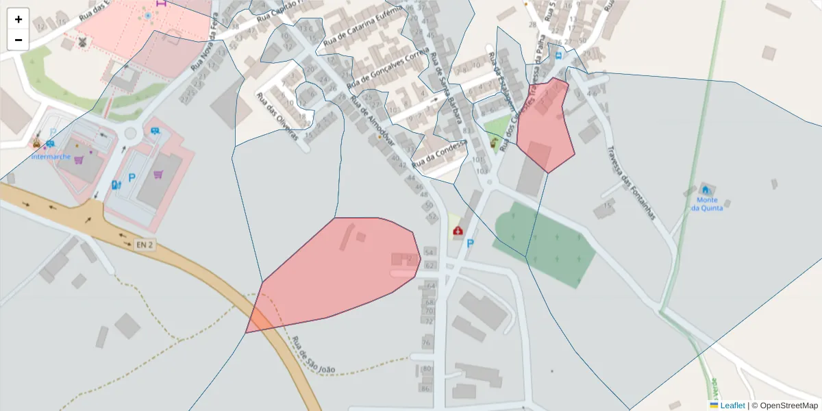Mapa detalhado do código postal 7780-130 com limites, códigos postais vizinhos e agências dos correios
