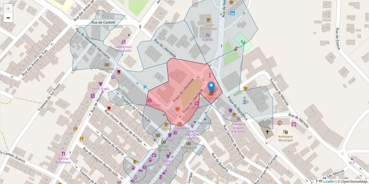 Mapa detalhado do código postal 7780-134 com limites, códigos postais vizinhos e agências dos correios