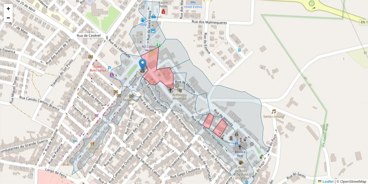 Mapa detalhado do código postal 7780-135 com limites, códigos postais vizinhos e agências dos correios