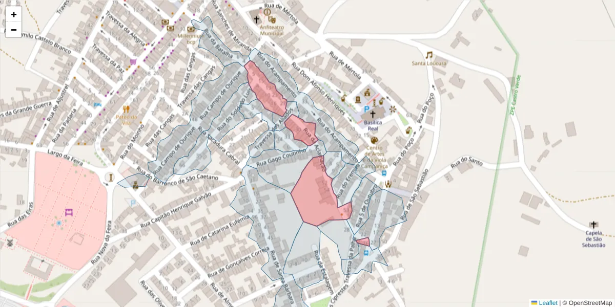 Mapa detalhado do código postal 7780-153 com limites, códigos postais vizinhos e agências dos correios