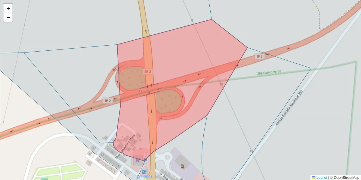Mapa detalhado do código postal 7780-278 com limites, códigos postais vizinhos e agências dos correios