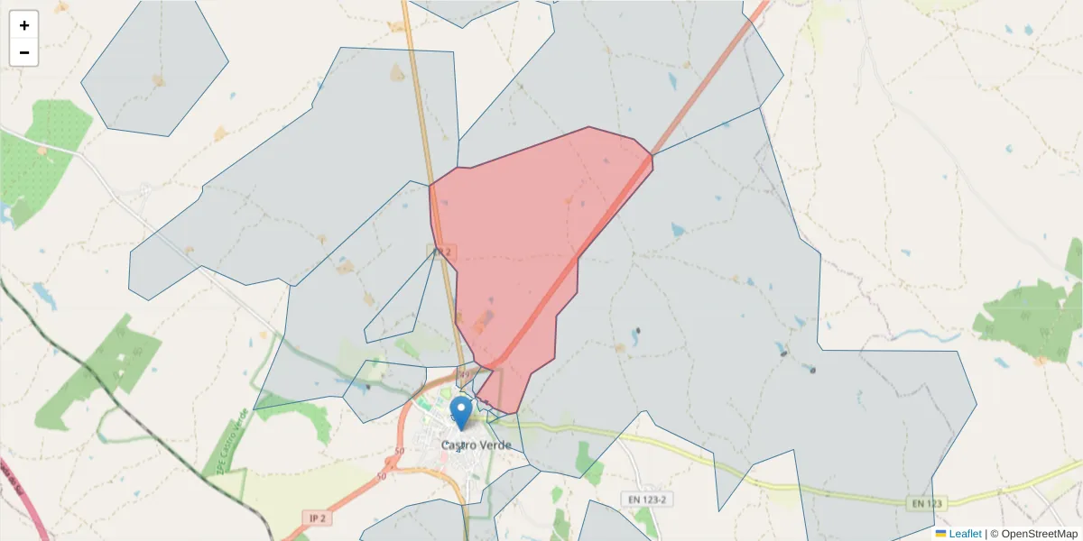 Mapa detalhado do código postal 7780-294 com limites, códigos postais vizinhos e agências dos correios